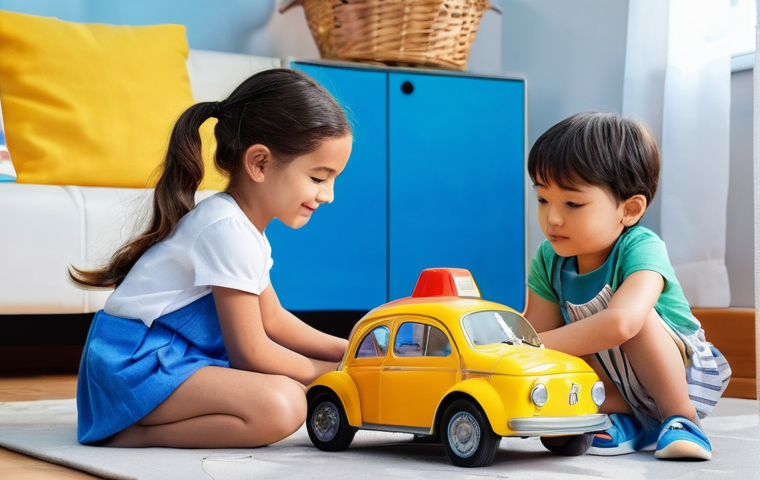 로보카폴리 주제와 어린이 관심 - **Prompt:** A vibrant, cheerful scene depicting the full Robocar Poli rescue team (Poli the police c...