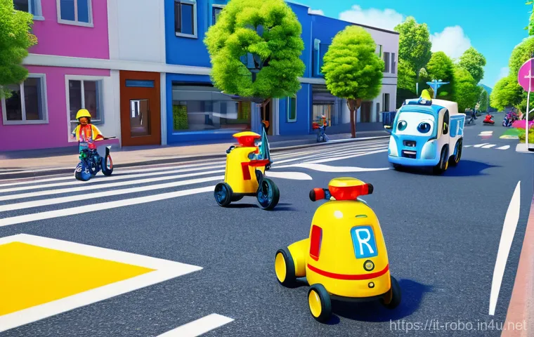 로보카폴리 장면 분석 - **Prompt 1: Road Safety Lesson with Poli, Roy, and Children**
    "A vibrant, wide-angle shot of a s...