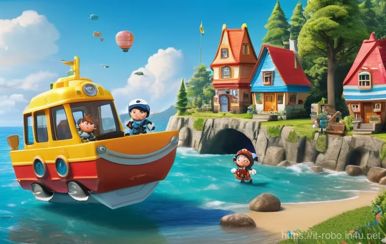 로보카폴리 교훈적인 에피소드 - **Prompt: Teamwork and Friendship in Broom Town**
    "A bright, cheerful animated scene featuring t...