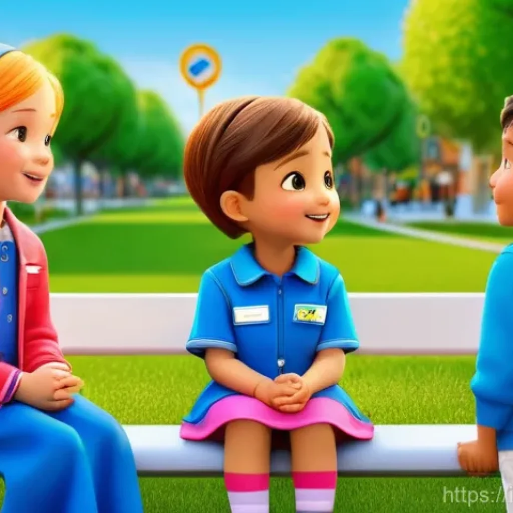 로보카폴리 주인공 엠버 - **Prompt:** A heartwarming and bright animated scene featuring Amber, the caring ambulance from Robo...