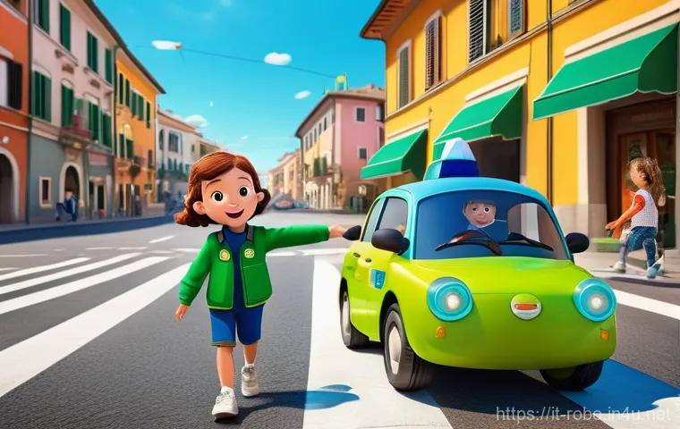 로보카폴리와 안전 사고 예방 - Image Prompt 1: Road Safety Heroes**