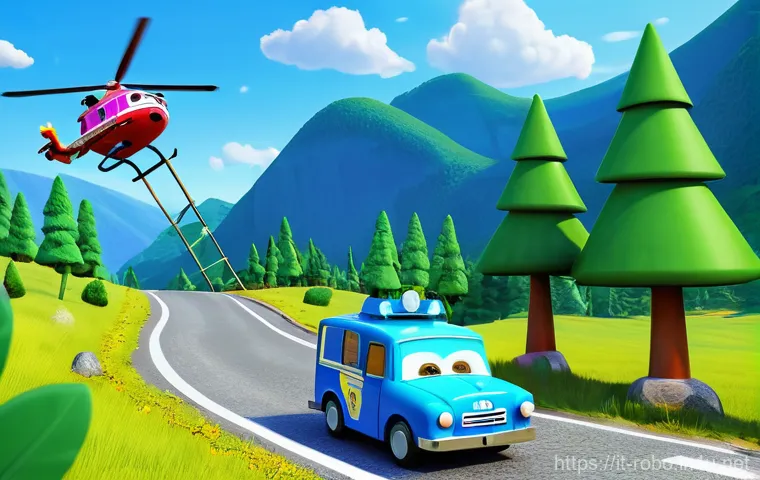 로보카폴리의 장점과 단점 - **Prompt 1: Robocar Poli Team in Action - Mountain Road Rescue**
    "A vibrant, cheerful 3D animate...