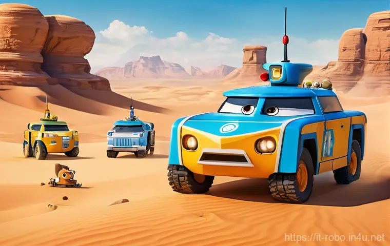 로보카폴리 스핀오프 - An animated illustration of Roy, the red fire truck from Robocar Poli, inside a cozy, child-friendly...