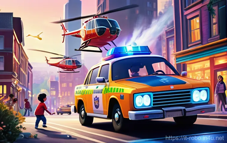 로보카폴리 글로벌 배급 전략 - A cozy, sunlit playroom featuring a diverse group of children (around 6-9 years old) happily playing...