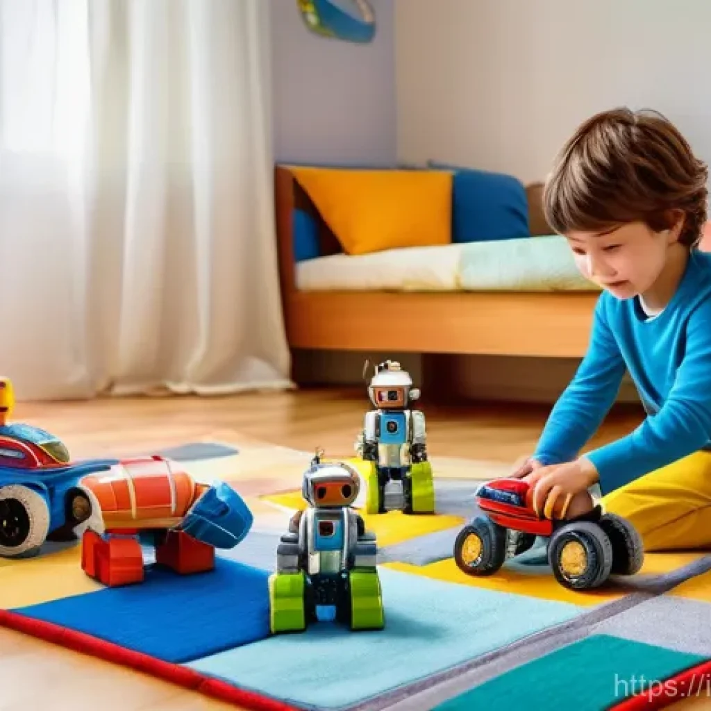 로보카폴리 팬덤 문화 - **Prompt:** A cozy and brightly lit child's bedroom in Italy. Two diverse children, a boy and a girl...