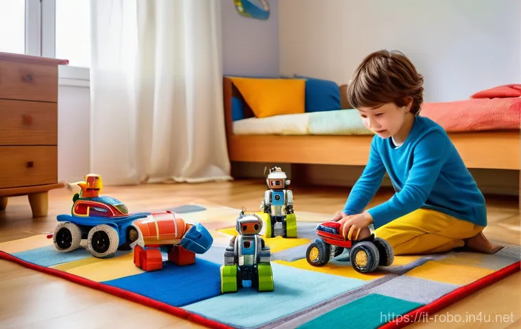 로보카폴리 팬덤 문화 - **Prompt:** A cozy and brightly lit child's bedroom in Italy. Two diverse children, a boy and a girl...