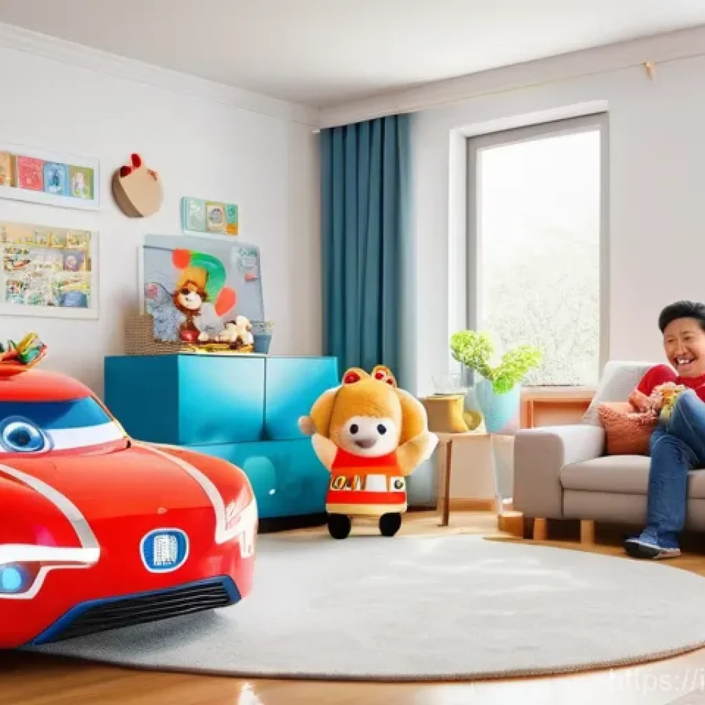 로보카폴리 OST 가사 - **Prompt:** A heartwarming and vibrant scene inside a cozy, well-lit living room. A diverse family, ...