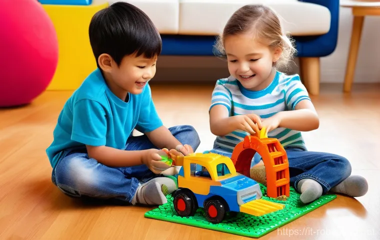 로보카폴리 정비소 이야기 - **Prompt 1: Brooms Town Rescue Team in Action**
    A vibrant, colorful illustration of the Robocar ...