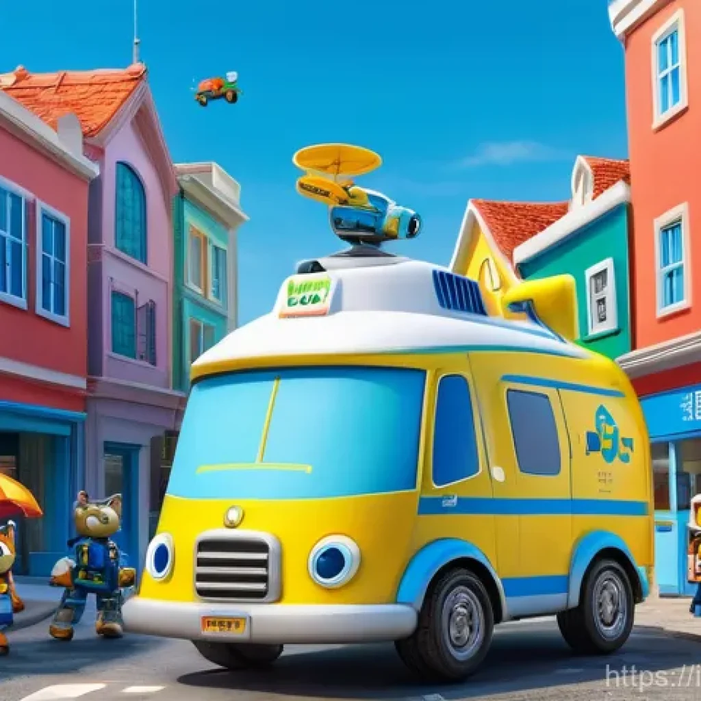 로보카폴리와 학습심리 - **Prompt: Robocar Poli Teamwork Rescue in Brooms Town**
    "A vibrant, high-quality 3D animation de...