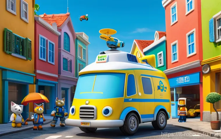 로보카폴리와 학습심리 - **Prompt: Robocar Poli Teamwork Rescue in Brooms Town**
    "A vibrant, high-quality 3D animation de...