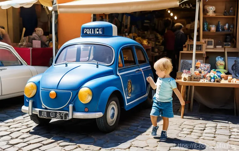 로보카폴리 중고 장난감 - Prompt 1: The Thrill of Discovery at an Italian Flea Market**