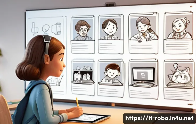 로보카폴리 애니메이션 제작 도구 - **Prompt for an animation pre-production scene:**
    "A vibrant and bustling animation studio fille...