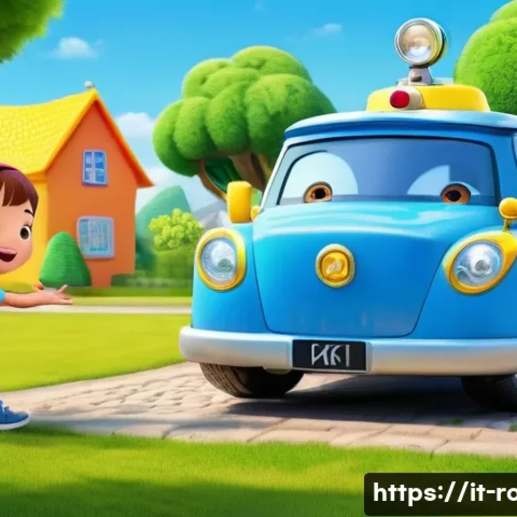 로보카폴리와 팀워크 - **Prompt:** A vibrant and heartwarming scene depicting Robocar Poli, Roy, Amber, and Helly as friend...