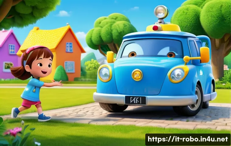 로보카폴리와 팀워크 - **Prompt:** A vibrant and heartwarming scene depicting Robocar Poli, Roy, Amber, and Helly as friend...