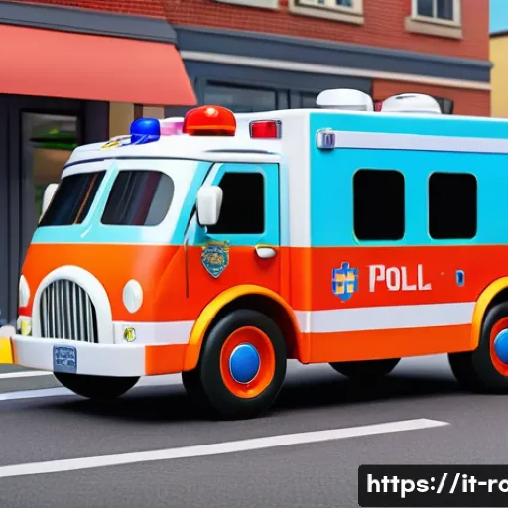 로보카폴리와 가족 - **Prompt:** An animated scene showcasing the Robocar Poli rescue team – Poli, Roy, Amber, and Helly ...