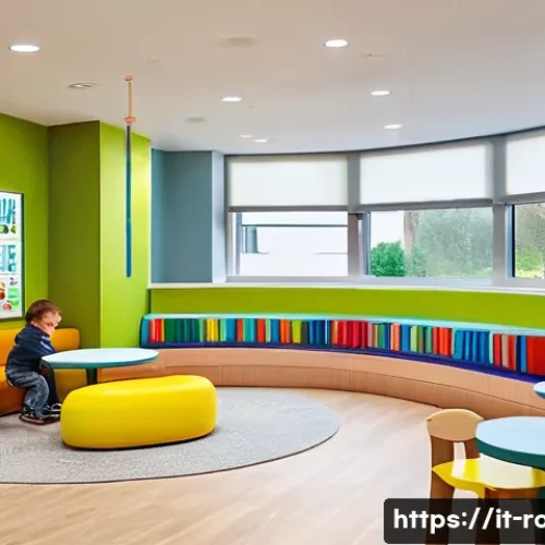 로보카폴리와 키즈카페 - A bright and modern indoor play area designed for Italian families, featuring safe, colorful play st...