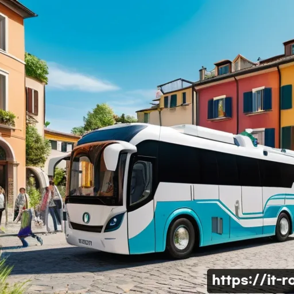 로보카폴리의 독특한 설정 - A vibrant, futuristic Italian cityscape of Broomstown during a sunny day, blending advanced technolo...