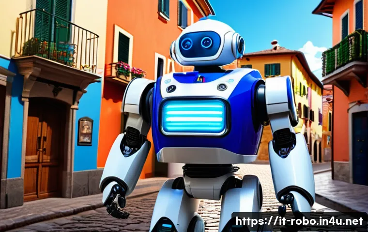 로보카폴리 배우 인터뷰 - A vibrant scene featuring Poli, the energetic rescue robot, in mid-transformation from a shiny blue ...