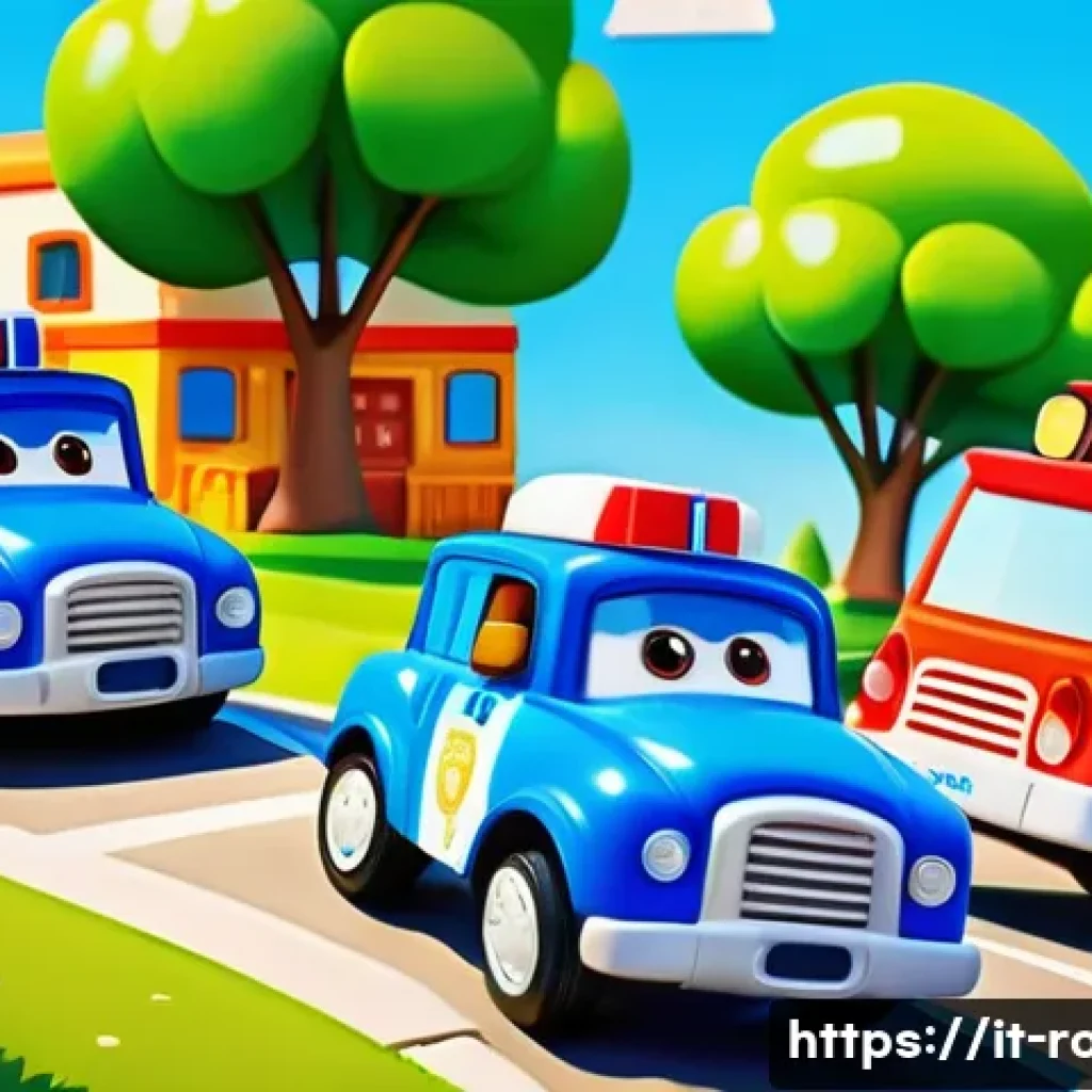 로보카폴리 시즌1 요약 - A vibrant and colorful scene showing the Robocar Poli team—Poli the police car, Roy the fire truck, ...