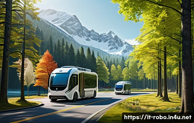 로보카폴리의 독특한 세계관 - A vibrant scene depicting a harmonious fusion of nature and technology: a lush, colorful forest with...