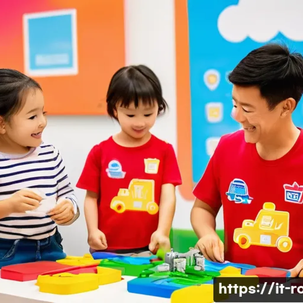 로보카폴리 팬카페 - A warm and lively family-friendly community event featuring parents and children engaging in creativ...