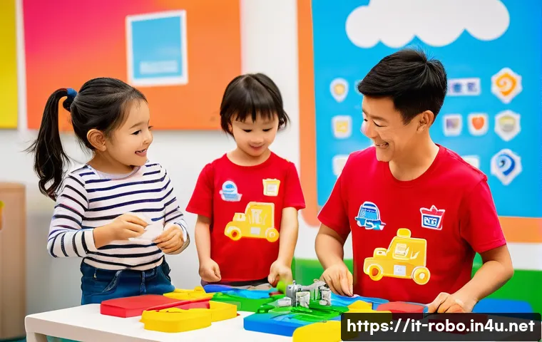 로보카폴리 팬카페 - A warm and lively family-friendly community event featuring parents and children engaging in creativ...
