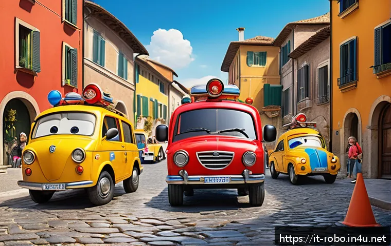 로보카폴리 원작자 - A vibrant and colorful scene featuring friendly animated rescue vehicles designed as anthropomorphic...