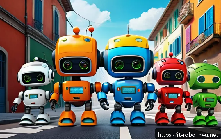 로보카폴리 애니메이션 편집 노하우 - A vibrant and colorful scene from a children’s animated show featuring anthropomorphic rescue robots...