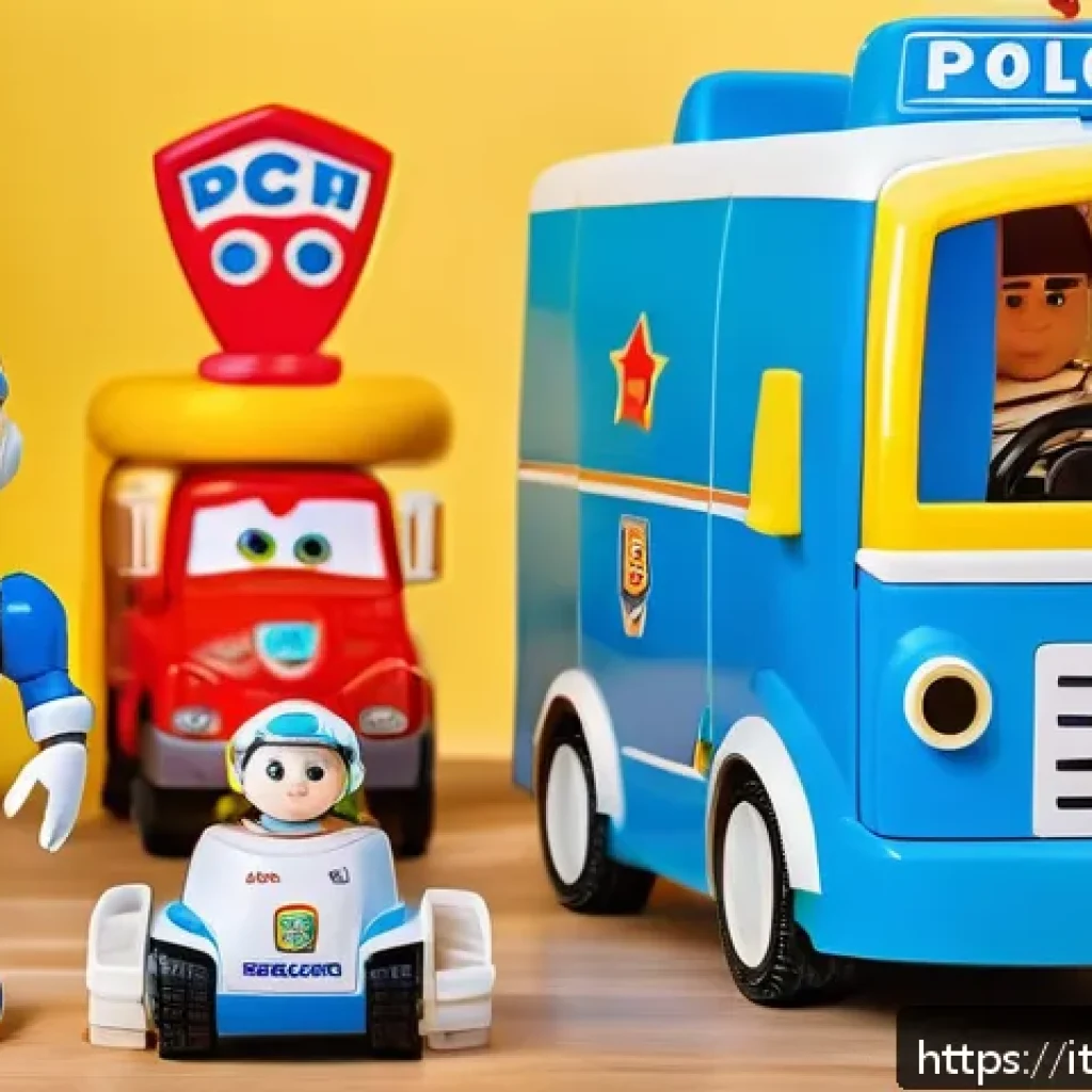 로보카폴리 장난감 리뷰 - A vibrant and detailed scene featuring colorful Robocar Poli transformable toy vehicles designed for...