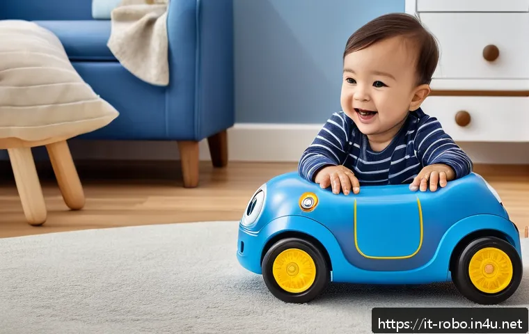 로보카폴리 관련 상품 평가 - A joyful toddler playing with a Robocar Poli toy designed for children under 3 years old, featuring ...